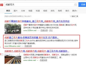 成都花木，成都苗木简单的指导直接上百度首页
